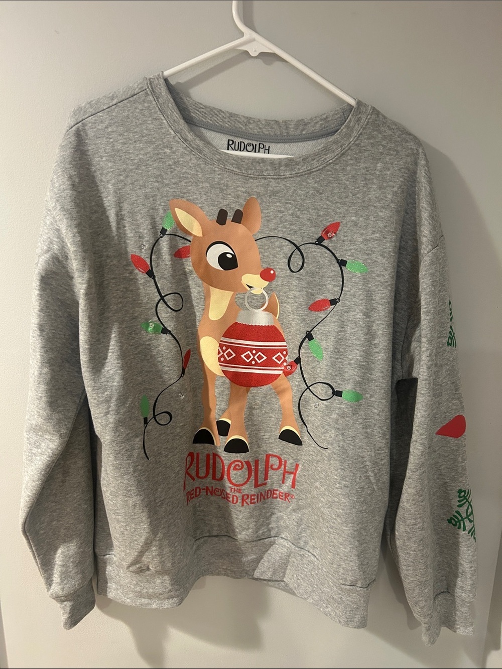 Rudolph Graphic Holiday Sweatshirt - Grey